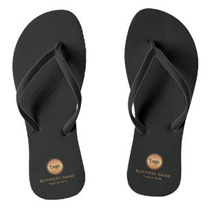 Chanclas Marca Gold Logo & Personalizado Text Business Comp