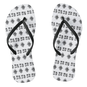 Chanclas Marcas Étnicas Blanco Negro