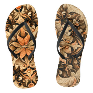 Chanclas Marco estético de decoración beige-marrón naranja