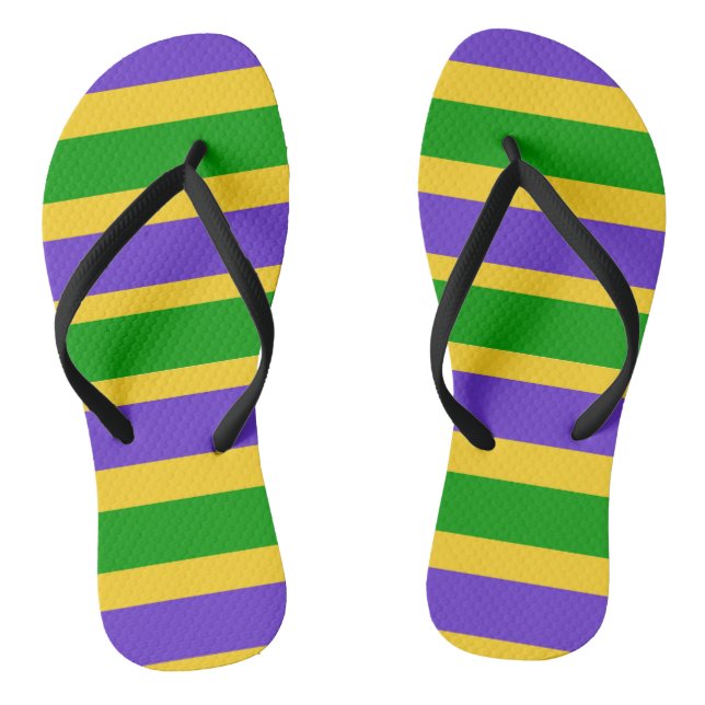 Chanclas Mardi Gras Stripes (Plantilla)