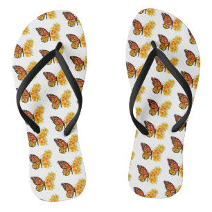 Chanclas Mariposa de flor con amapola de California amarill