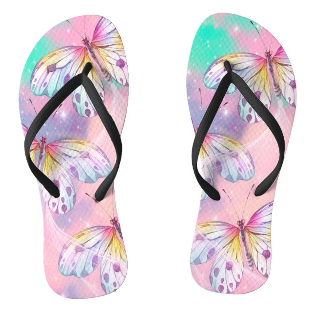 Chanclas Mariposa Pastel Flip Flops para ella (Plantilla)