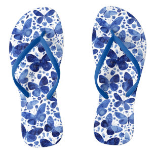 Chanclas Mariposas Acuarela Flechas de labio azul