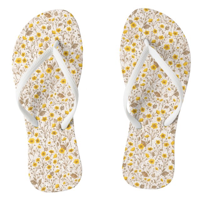 Chanclas Mariposas, amarillas y marrones (Plantilla)