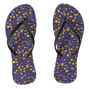 Chanclas Mariposas, amarillas y violetas