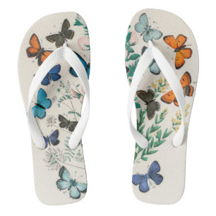 Chanclas Mariposas, ilustración vintage