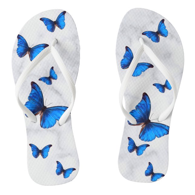 Chanclas Mariposas morfas azules en vuelo mareado (Plantilla)