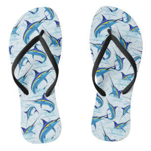 Chanclas Marlín Azul Saltando del Océano