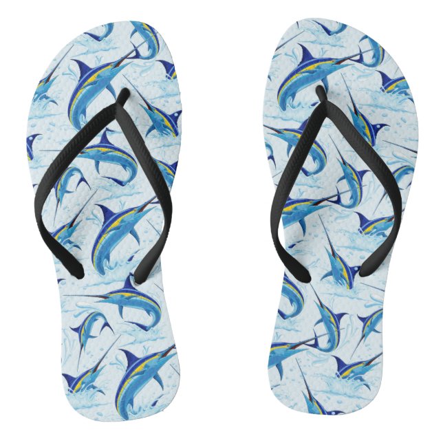 Chanclas Marlín Azul Saltando del Océano (Plantilla)