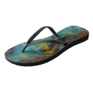 Chanclas Mármol abstracto de humo turquesa y óxido