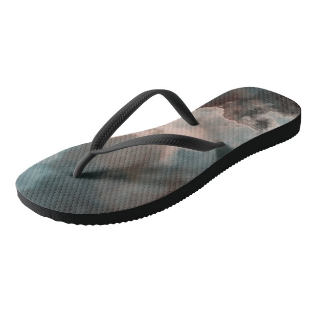Chanclas Mármol abstracto de melocotón y azul (Angular)