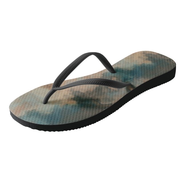 Chanclas Mármol abstracto de melocotón y azul (Angular)
