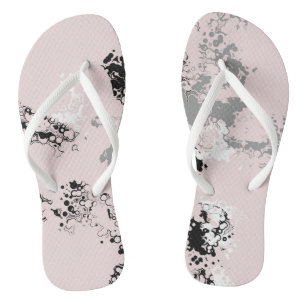 Chanclas Mármol abstracto rosa, negro y gris