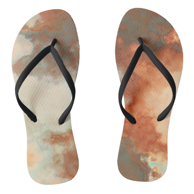 Chanclas Mármol abstracto turquesa y óxido (Plantilla)