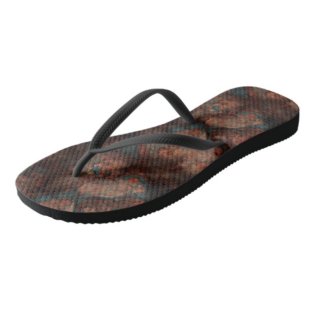 Chanclas Mármol abstracto turquesa y óxido (Angular)