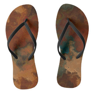 Chanclas Mármol abstracto turquesa y óxido