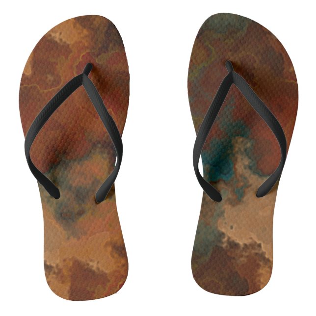 Chanclas Mármol abstracto turquesa y óxido (Plantilla)