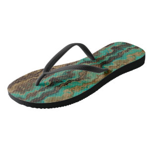 Chanclas Mármol abstracto verde turquesa y marrón