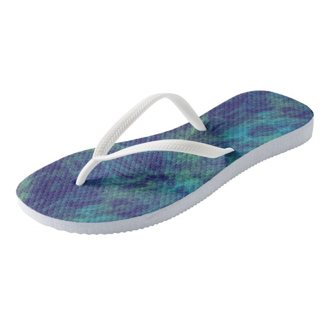 Chanclas Mármol azul, verde y turquesa Abstracto (Angular)