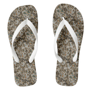 Chanclas Mármol gris, cobre y turquesa Abstracto