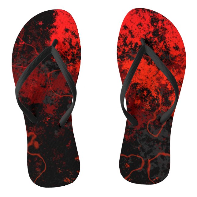 Chanclas Mármol Rojo, Negro y Gris Abstracto (Plantilla)