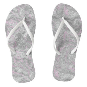 Chanclas Mármol rosa y gris Abstracto con efecto de remolin
