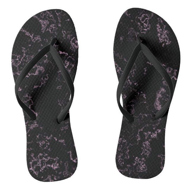 Chanclas Mármol rosa y negro Remolino Abstracto (Plantilla)