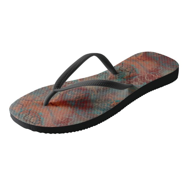 Chanclas Mármol turquesa y rojo girando abstracto (Angular)