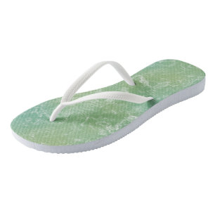 Chanclas Mármol verde y blanco Abstracto con remolinos