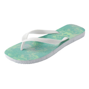 Chanclas Mármol verde y rosa Abstracto con efecto de remoli