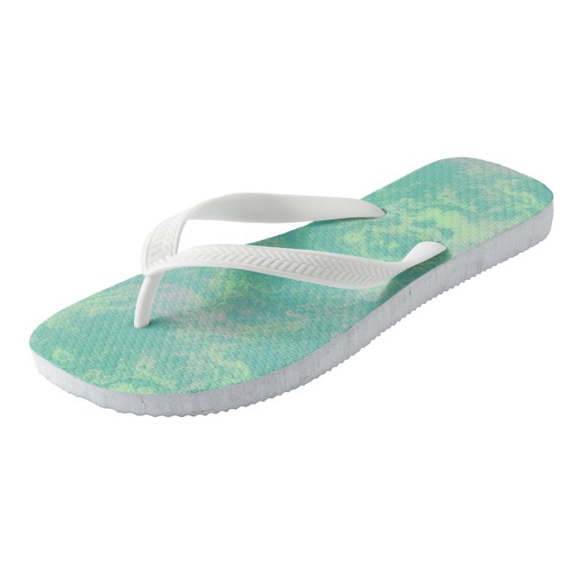 Chanclas Mármol verde y rosa Abstracto con efecto de remoli (Angular)
