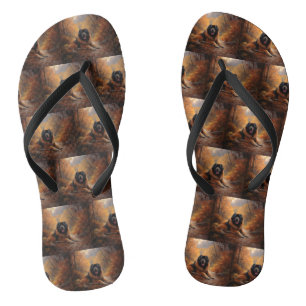 Chanclas Mastín Tibetano en Otoño Caída de Hojas Inspira