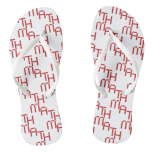 Chanclas Math Red Hearts Text