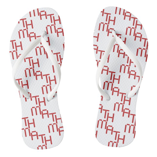 Chanclas Math Red Hearts Text (Plantilla)
