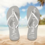 Chanclas Matrón de la boda de honor nombre de favor monogra<br><div class="desc">Sorprenda a su Matrón de Honor con estos divertidos chanclos - personaliza con su nombre o monograma y fecha boda. El color de fondo se puede cambiar para que coincida con los colores bodas. Hace un favor perfecto para una fiesta nupcial y algo que puede usar durante el boda o...</div>