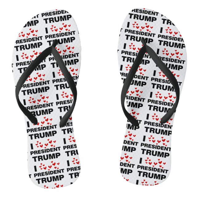 Chanclas Me encantan los corazones del presidente Trump (Plantilla)