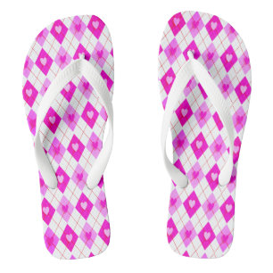 Chanclas Medias con Estampado de Diamantes Rosados Argyle C