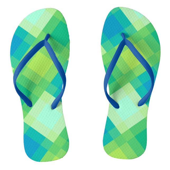 Chanclas Mega plaid de mediados del siglo - verde jade (Plantilla)