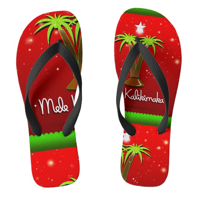 Chanclas Mele Kalikimaka Palm Tree para Navidad (Plantilla)