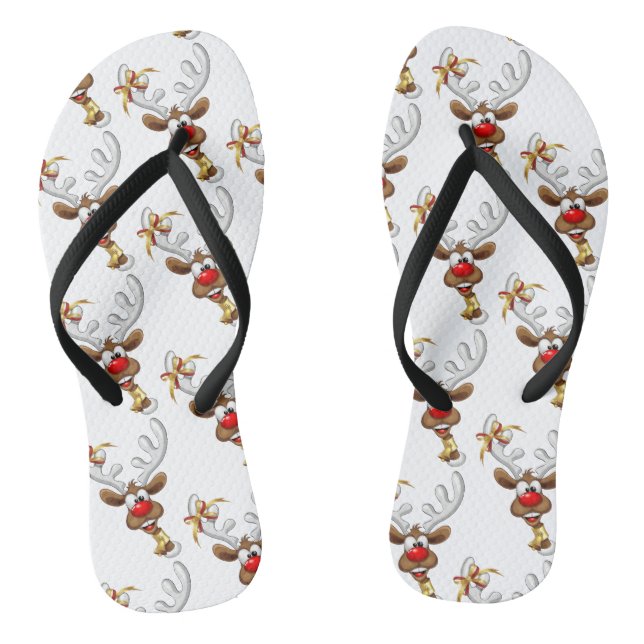 Chanclas Meme Divertido de Navidad de Reno que Espía (Plantilla)