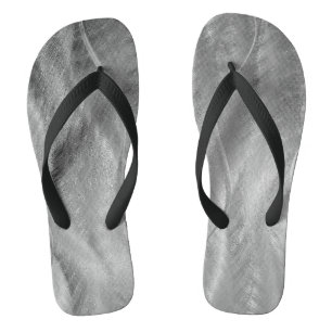 Chanclas Metalizado cepillado plateado