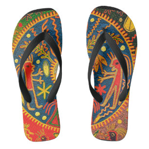 Chanclas Mexicanas Huichol Del Sol Diseño Ritual