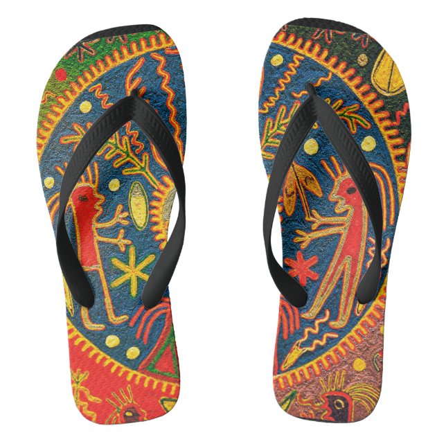 Chanclas Mexicanas Huichol Del Sol Diseño Ritual (Plantilla)