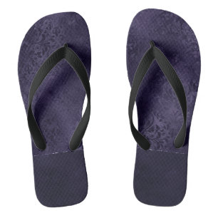 Chanclas Midnight Indigo Romance Damasco satinado