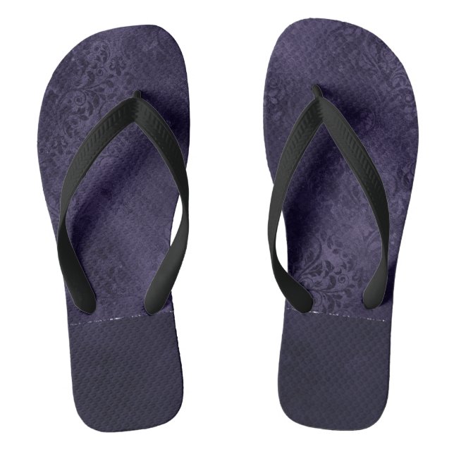 Chanclas Midnight Indigo Romance | Damasco satinado (Plantilla)