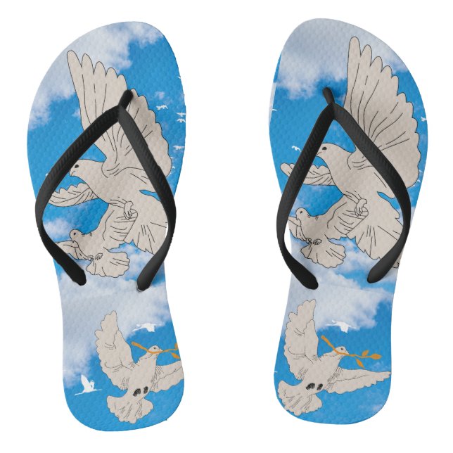Chanclas Mikitiez pájaro blanco cielo azul verano libertad  (Plantilla)
