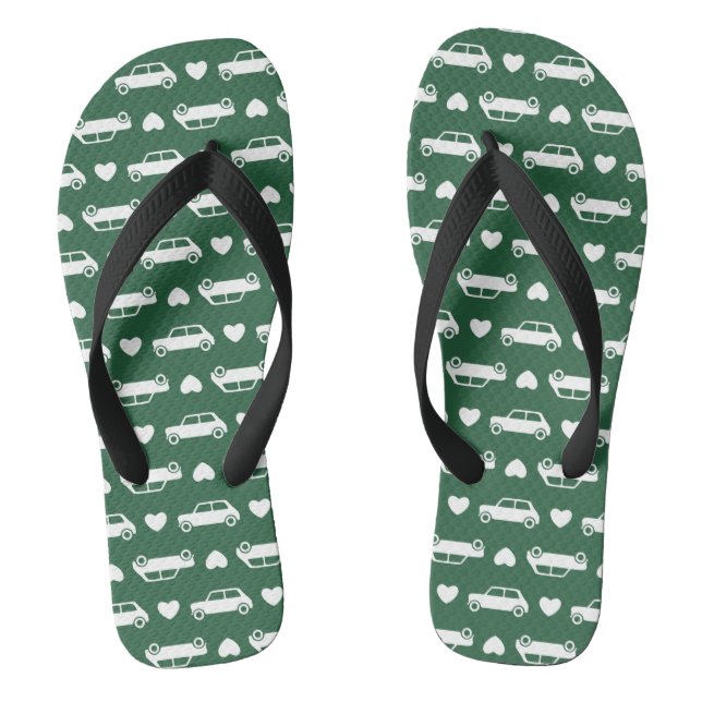 Chanclas Mini Car Hearts Green (Plantilla)