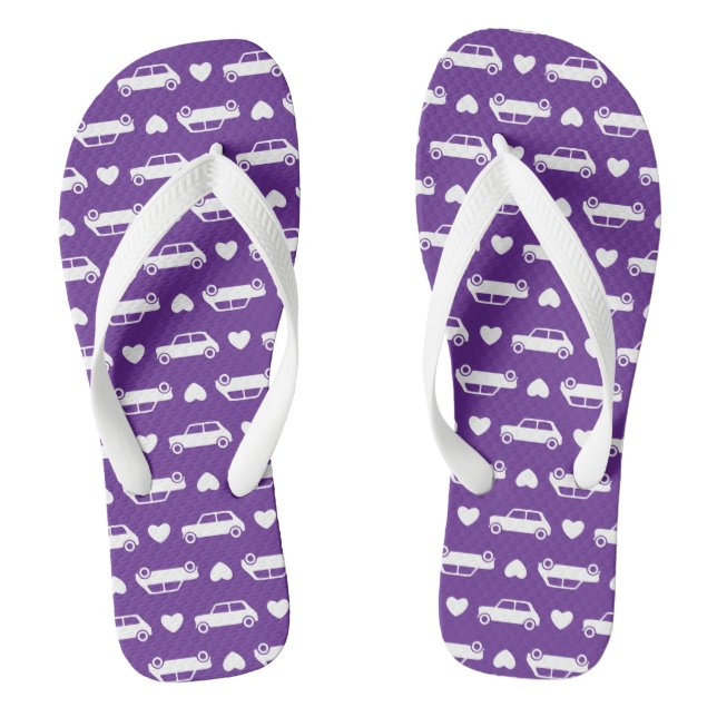 Chanclas Mini Car Hearts Purple Flip Flops (Plantilla)