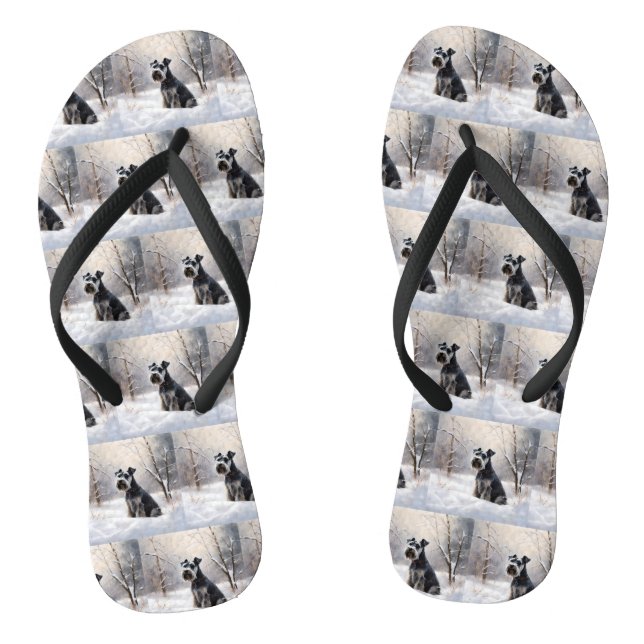 Chanclas Miniature Schnauzer Deja que nieve Navidad (Plantilla)
