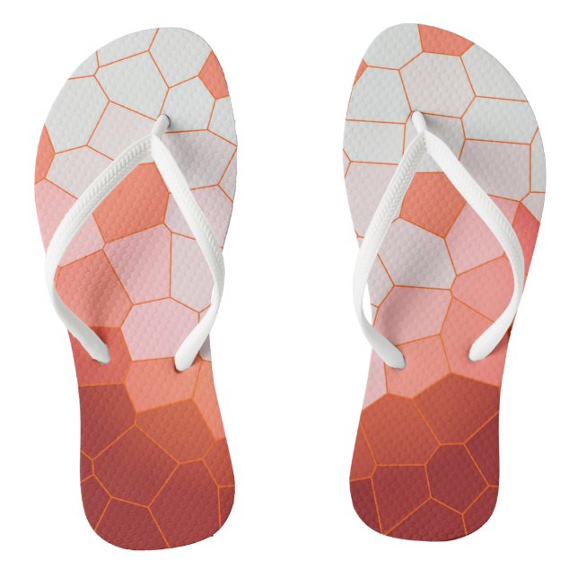 Chanclas Minimalismo abstracto Art Coral Células blancas ro (Plantilla)